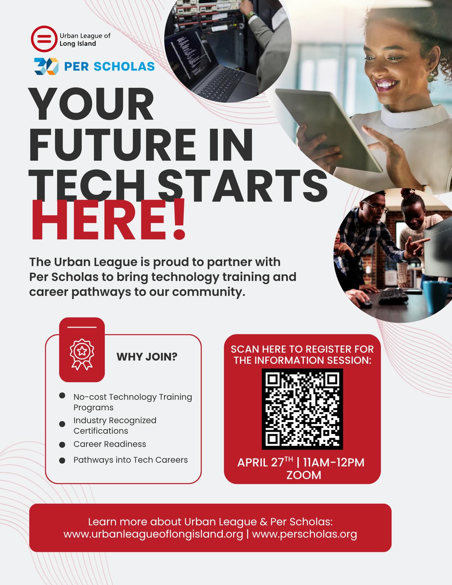 Are you joining the zoom call today at 11am EST to learn how to start your career in IT? Classes are free and they are Nationwide so you have no excuses. @perscholas @nassauchamber